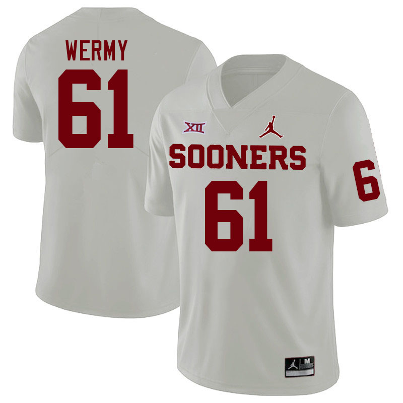 Oklahoma Sooners #61 Kenneth Wermy College Football Jerseys Stitched Sale-White